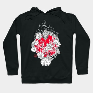 Japanese snake and orchids Hoodie